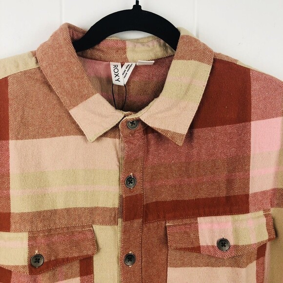 Roxy Womens Let It Go Long Sleeve Flannel Shirt X-Small - Picture 6 of 14